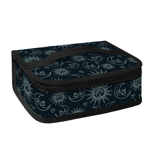 Blue Sun And Moon Pattern Print Small Lunch Bag