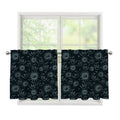 Blue Sun And Moon Pattern Print Tier Curtains