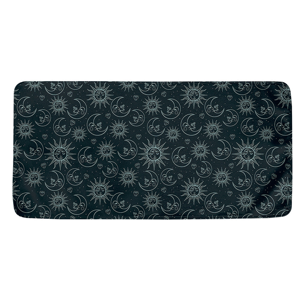 Blue Sun And Moon Pattern Print Towel