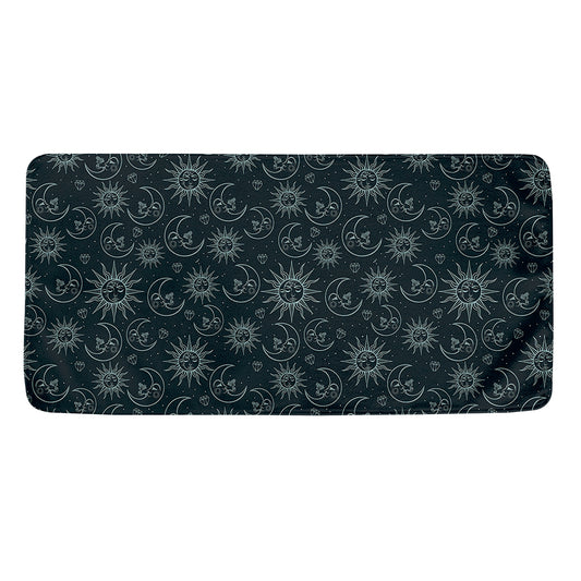 Blue Sun And Moon Pattern Print Towel