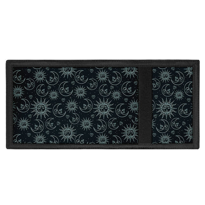 Blue Sun And Moon Pattern Print Trifold Wallet