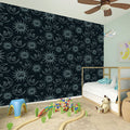 Blue Sun And Moon Pattern Print Wall Sticker