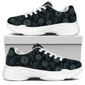 Blue Sun And Moon Pattern Print White Chunky Shoes