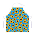 Blue Sunflower Pattern Print Adjustable Apron