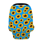 Blue Sunflower Pattern Print Baby Seat Cover