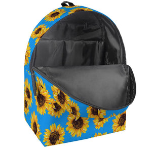 Blue Sunflower Pattern Print Backpack