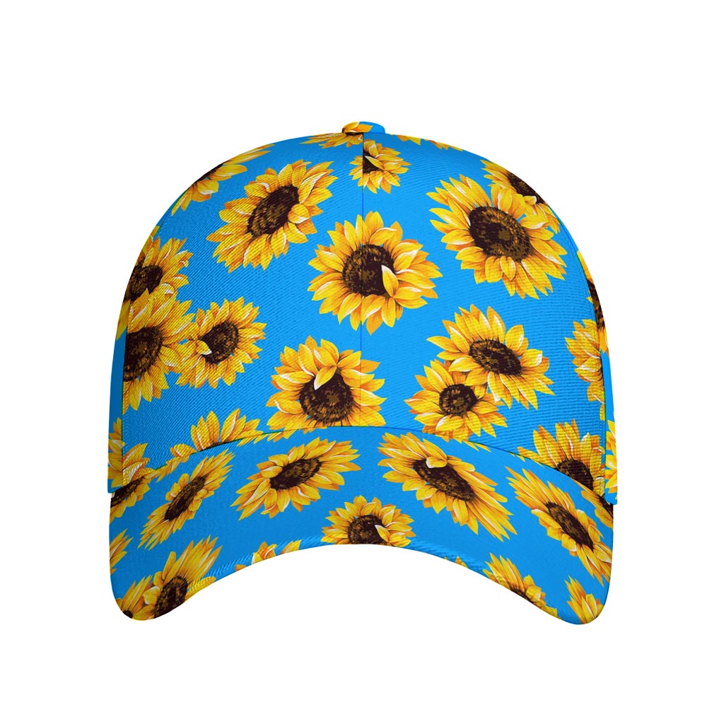 Blue Sunflower Pattern Print Baseball Cap