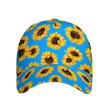 Blue Sunflower Pattern Print Baseball Cap