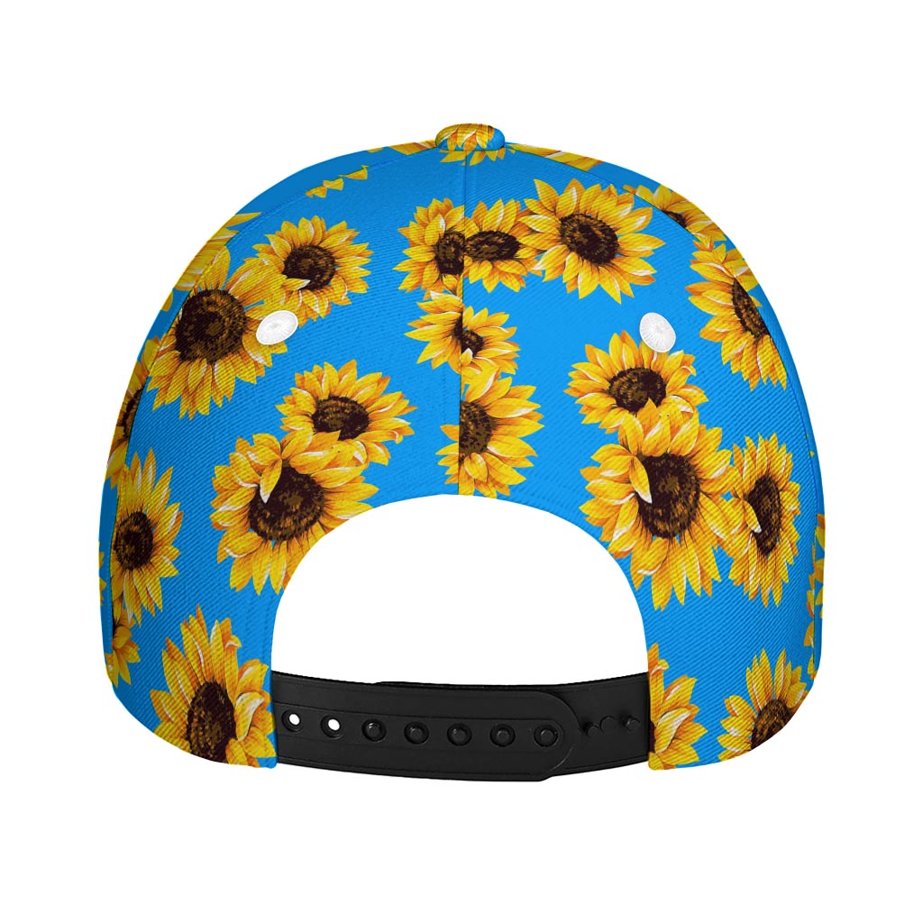 Blue Sunflower Pattern Print Baseball Cap