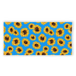 Blue Sunflower Pattern Print Beach Towel