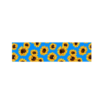 Blue Sunflower Pattern Print Bed Runner