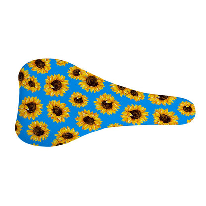 Blue Sunflower Pattern Print Bicycle Seat Cover