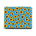 Blue Sunflower Pattern Print Bifold Wallet