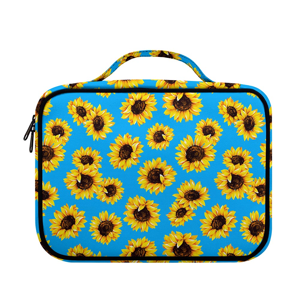 Blue Sunflower Pattern Print Briefcase Bible Bag