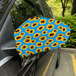 Blue Sunflower Pattern Print Car Side Mirror Covers