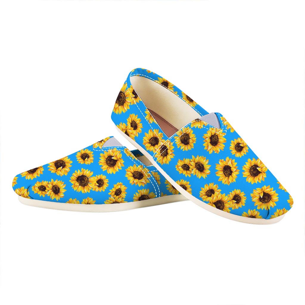 Blue Sunflower Pattern Print Casual Shoes
