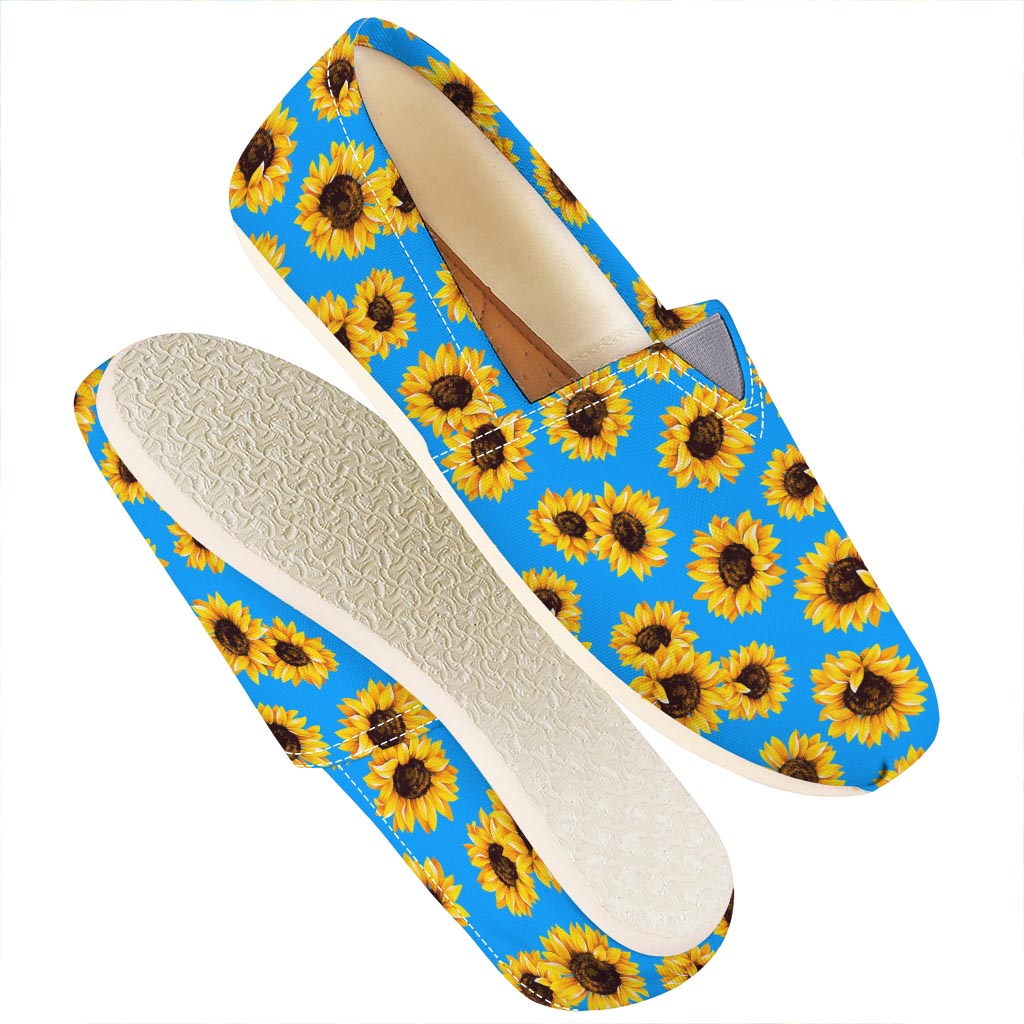 Blue Sunflower Pattern Print Casual Shoes