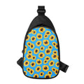 Blue Sunflower Pattern Print Sling Bag