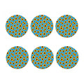 Blue Sunflower Pattern Print Coaster Set