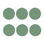 Blue Sunflower Pattern Print Coaster Set