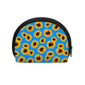 Blue Sunflower Pattern Print Coin Purse