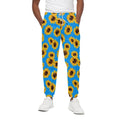 Blue Sunflower Pattern Print Cotton Sweatpants