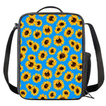Blue Sunflower Pattern Print Crossbody Lunch Bag