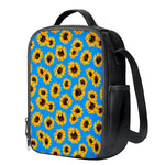 Blue Sunflower Pattern Print Crossbody Lunch Bag