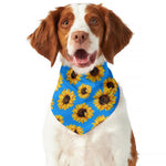 Blue Sunflower Pattern Print Dog Bandana