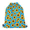 Blue Sunflower Pattern Print Drawstring Bag