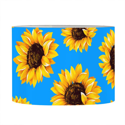 Blue Sunflower Pattern Print Drum Lamp Shade