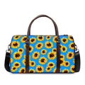 Blue Sunflower Pattern Print Duffel Bag