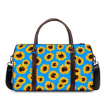 Blue Sunflower Pattern Print Duffle Bag