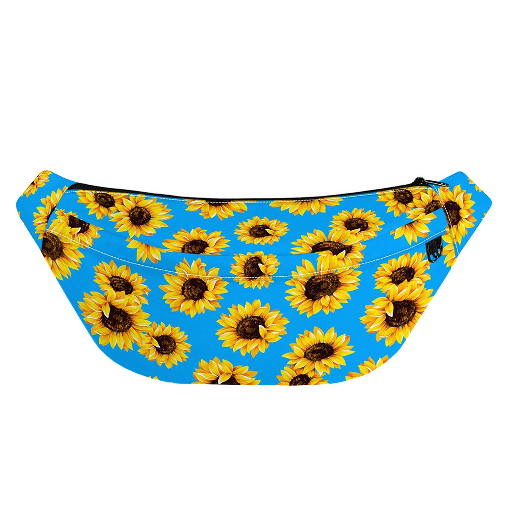 Blue Sunflower Pattern Print Fanny Pack