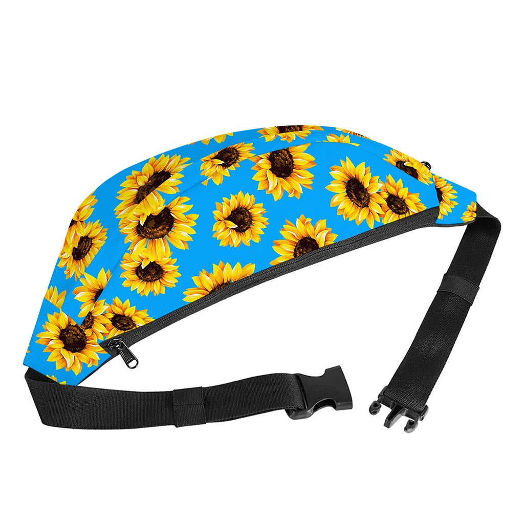 Blue Sunflower Pattern Print Fanny Pack