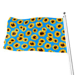 Blue Sunflower Pattern Print Flag