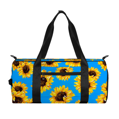 Blue Sunflower Pattern Print Gym Bag