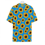 Blue Sunflower Pattern Print Hawaiian Shirt