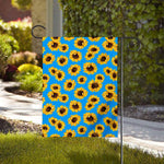 Blue Sunflower Pattern Print House Flag
