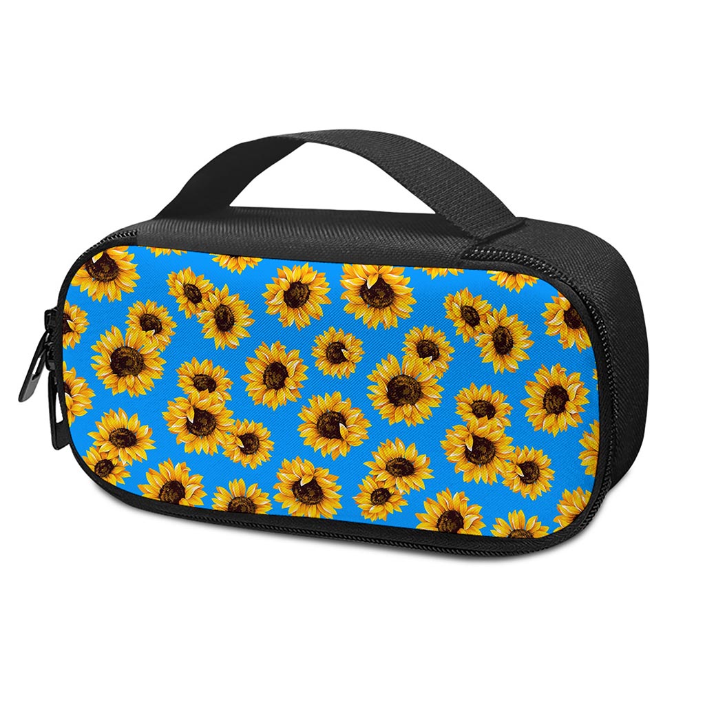 Blue Sunflower Pattern Print Insulin Cooler Travel Case
