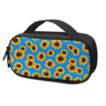 Blue Sunflower Pattern Print Insulin Cooler Travel Case