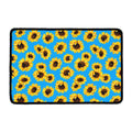 Blue Sunflower Pattern Print Kitchen Mat