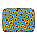 Blue Sunflower Pattern Print Laptop Sleeve
