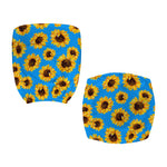 Blue Sunflower Pattern Print Office Chair Cover