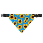 Blue Sunflower Pattern Print Over The Collar Dog Bandana