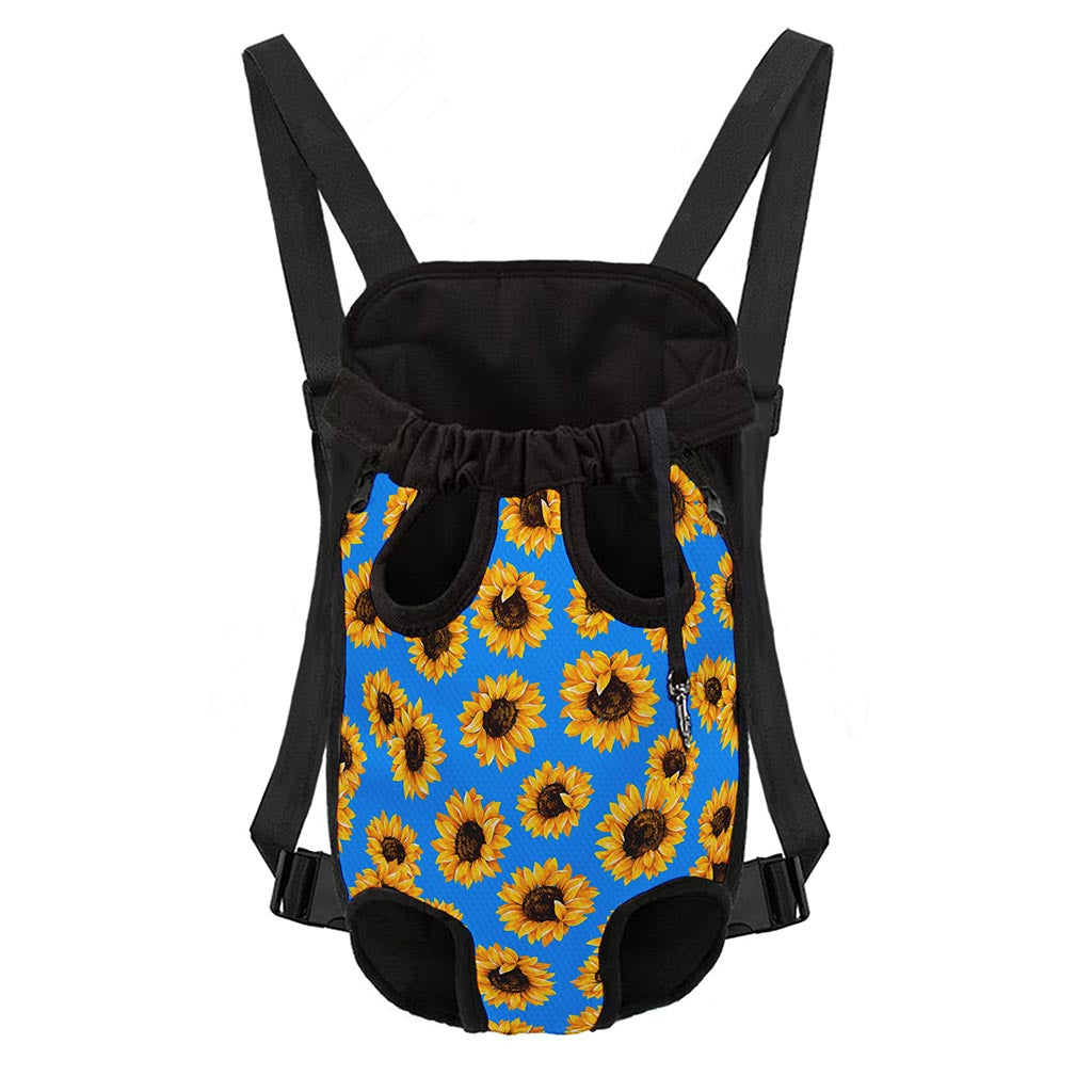 Blue Sunflower Pattern Print Pet Carrier Backpack