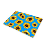 Blue Sunflower Pattern Print Pet Cooling Mat Cover