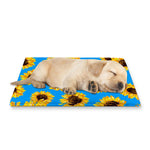 Blue Sunflower Pattern Print Pet Cooling Mat Cover
