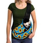 Blue Sunflower Pattern Print Pet Sling Carrier