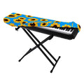 Blue Sunflower Pattern Print Piano Keyboard Cover